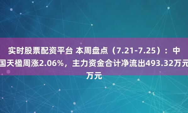 实时股票配资平台 本周盘点（7.21-7.25）：中国天楹周涨2.06%，主力资金合计净流出493.32万元